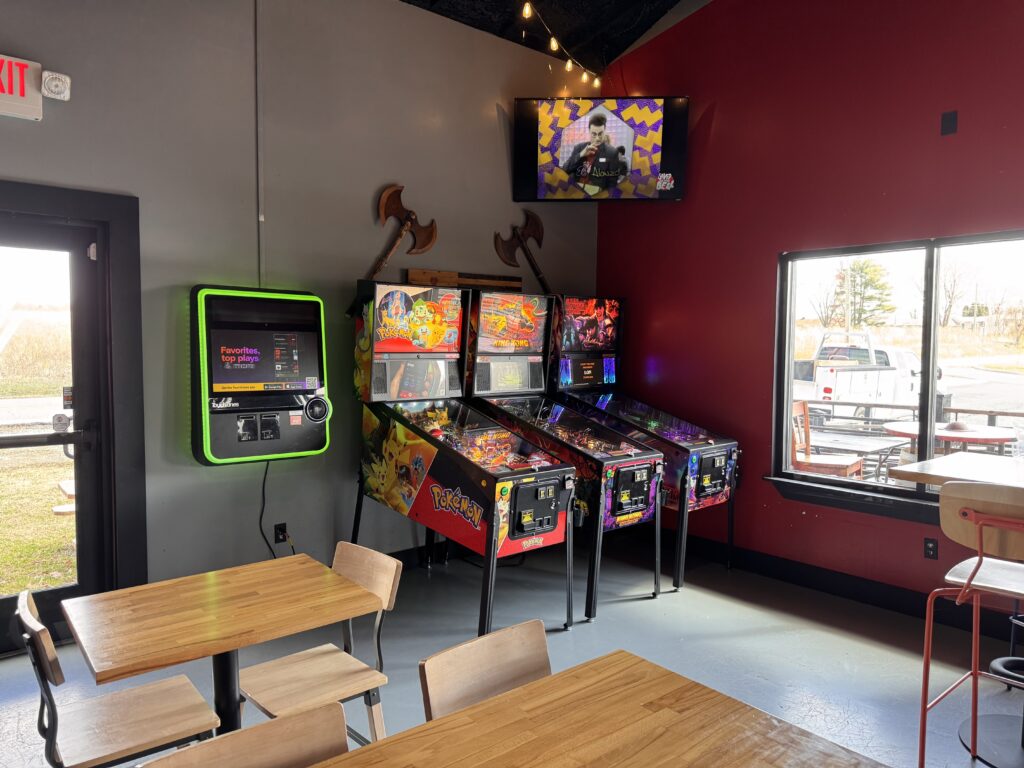 Pinball machines in brewery